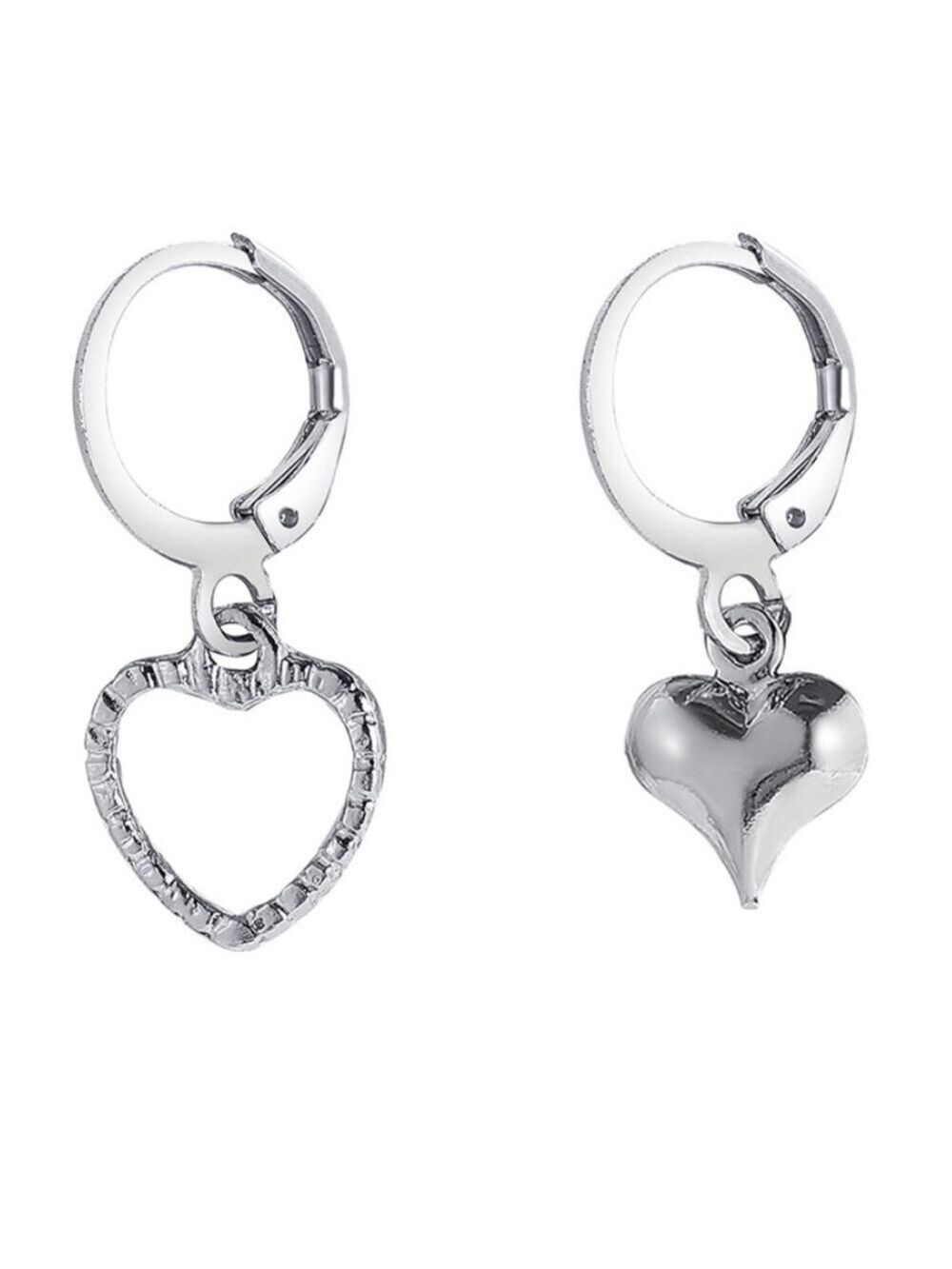 Heart mismatch boutique hanging dangle earrings NWT